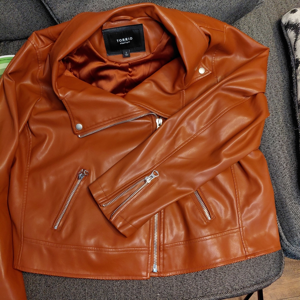 torrid Rust Faux Leather Moto Jacket - Picture 13 of 16